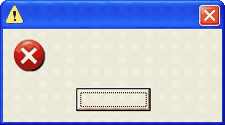an empty Windows XP error window