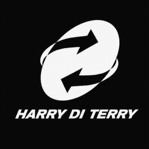 A globe with two arrows and Harry Di Terry written underneath